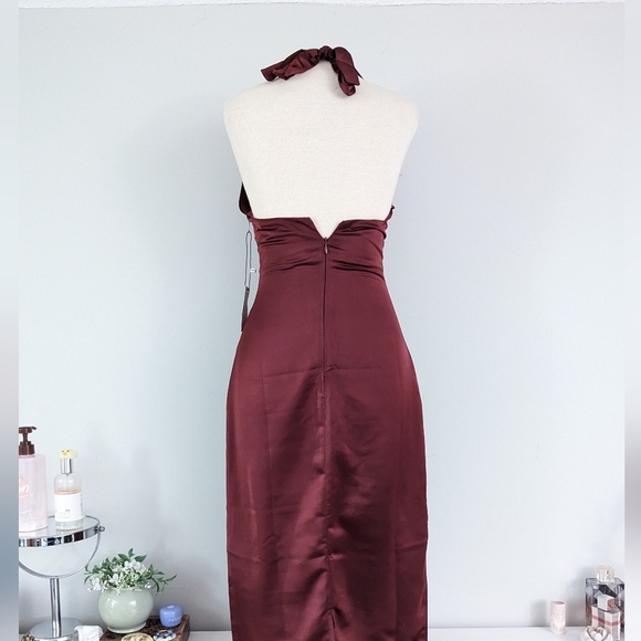 Jason Wu Satin Halter Neck Midi Dress - Picture 2 of 3